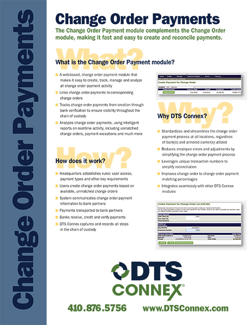 Change Order Payment Info