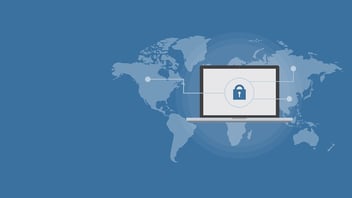 World Map with a laptop 